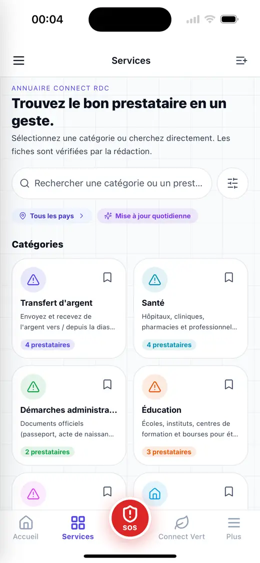 Services et prestataires
