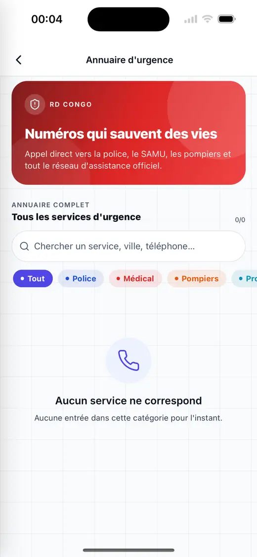 Annuaire d’urgence