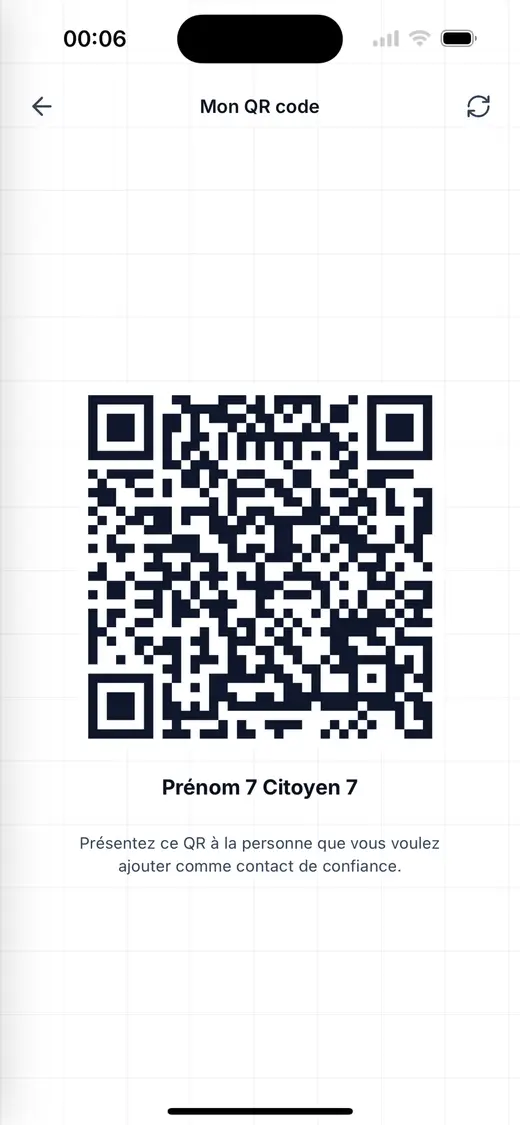Contact de confiance (QR)